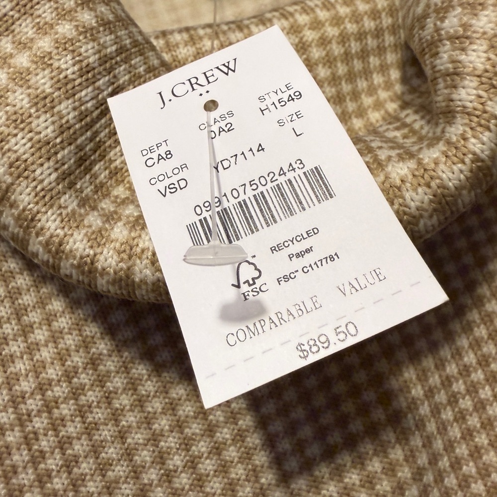NWT J.Crew Funnel-Neck Knit Top – Sandstone -Size Large - Picture 4 of 5
